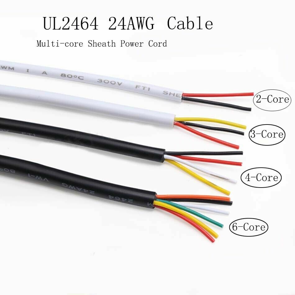 UL2464 24AWG 2/3/4/5/6/8/10Core Sheath Power Cord Soft Wire Signal Control Cable