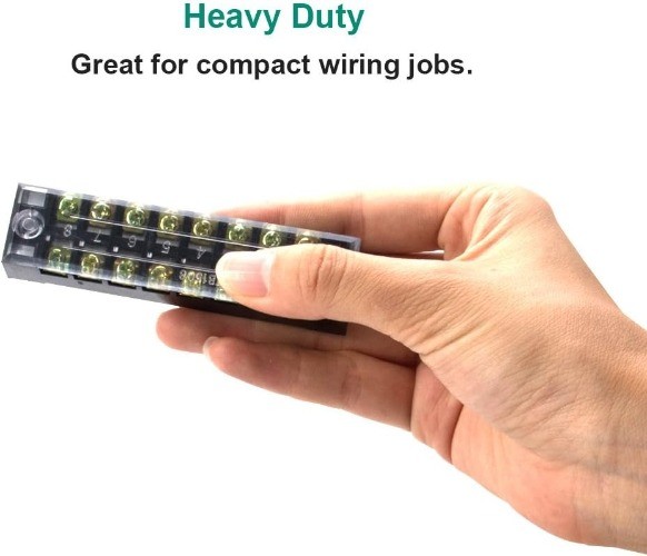 12pcs Terminal Block Strip 6 Sets 8 Position 600V 15A Screw Terminal Barrier