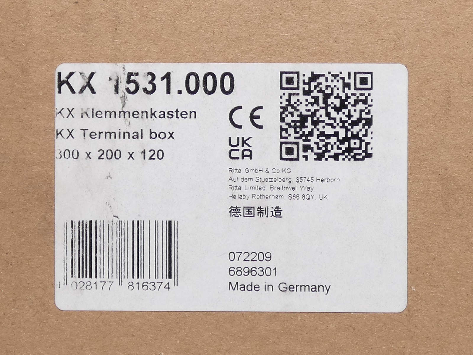 Rittal KX 1531.000 Terminal Box Enclosure 300 x 200 x 120mm – NEW Surplus!