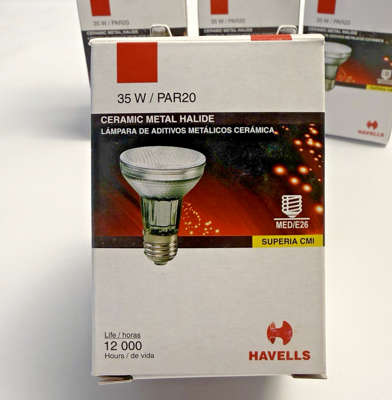 Light Bulbs Ceramic Metal Halide 35W-PAR20-E26-3000K 6-Pak Havells New Old Stock