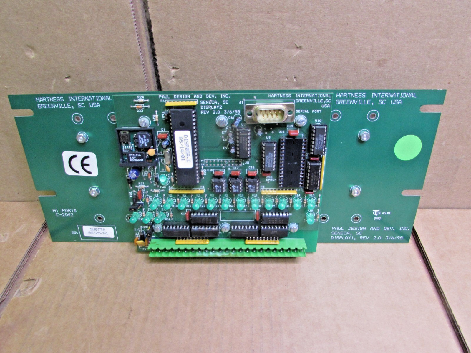 HARTNESS INTERNATIONAL, C-2042, DISPLAY CIRCUIT BOARD, NOS! MAKE OFFER!!