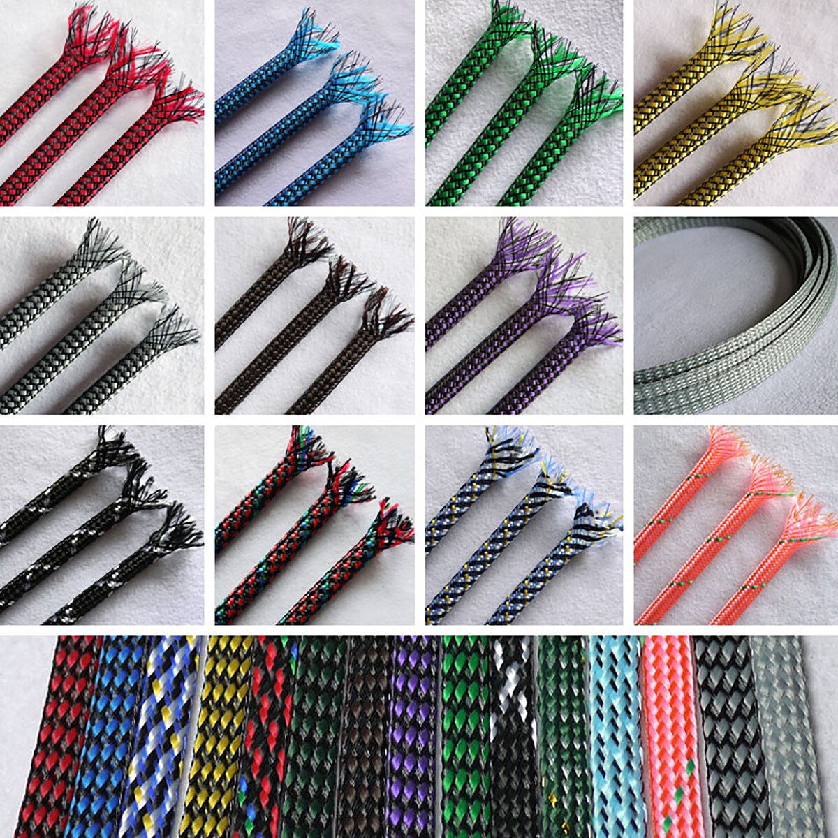 4/8/12mm Expandable Braided Sleeve PP Cotton+PET Car Audio DVI Cable Wire Sheath