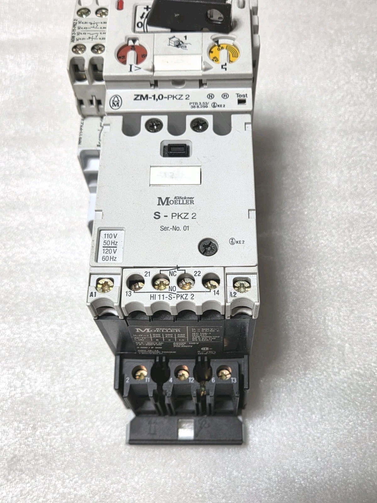 Klockner Moeller S-PKZ2,  ZM-1,0-PKZ2,PKZ2 Combination Starter Motor Protector