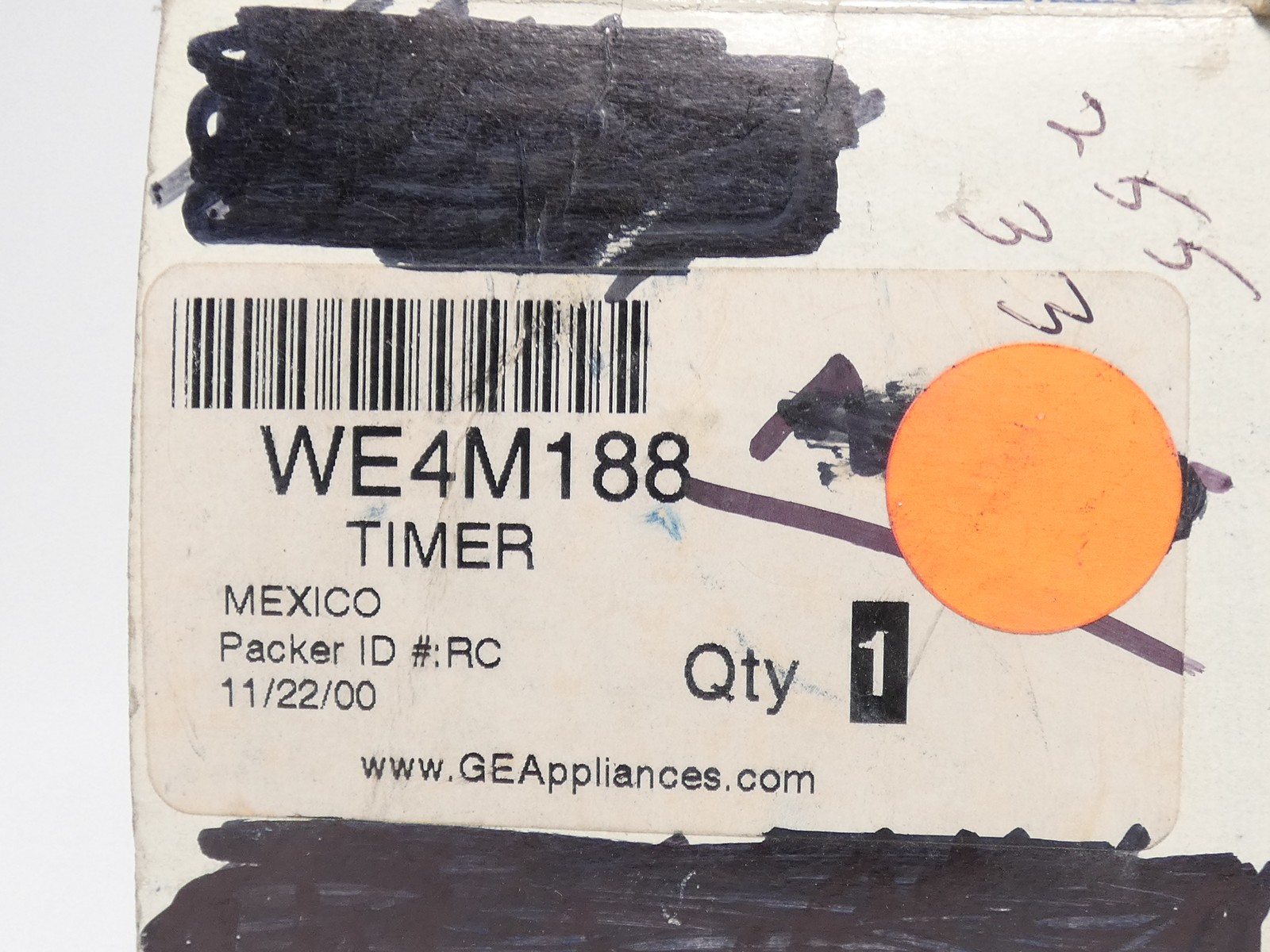 GE General Electric WE4M188 Dryer Timer 1/3 HP 125/250V 25A Eaton Control – N…