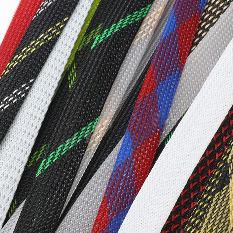 16mm Width Coloured PET Expandable Braid Sleeving Cable Wire Sleeve Sheath Dense