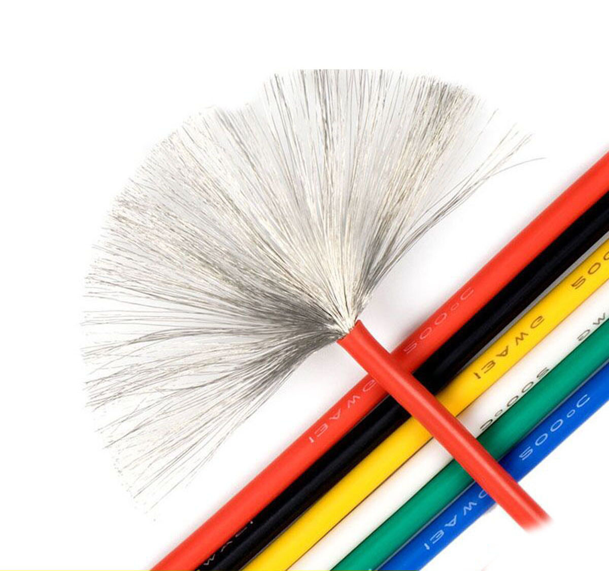 12AWG silicone jacketed copper power wire fine strand red / black 20 ft. rolls