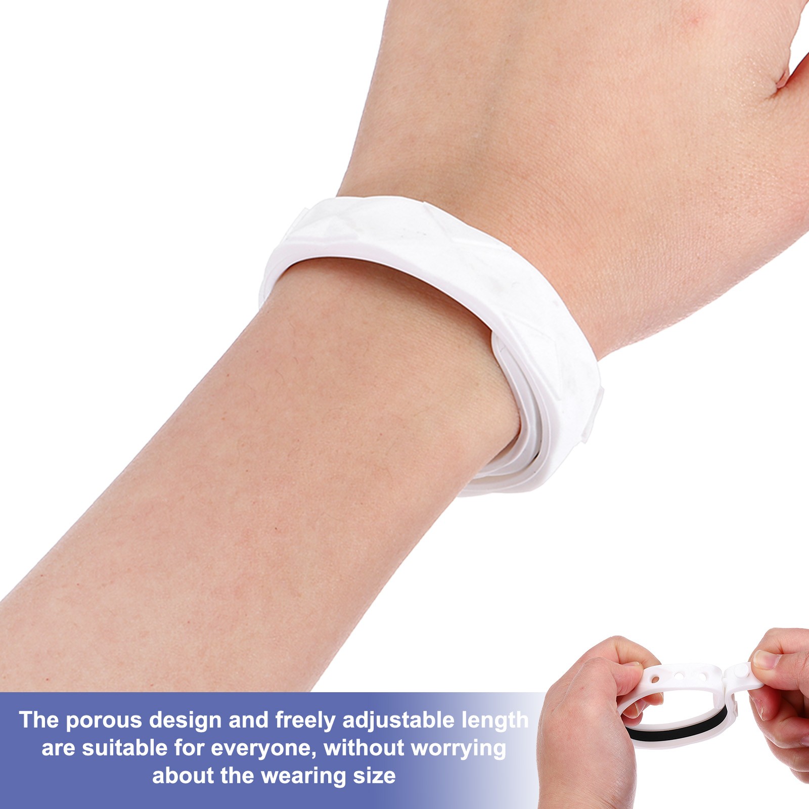 3PCS 0.5″x9″ Silicone Adjustable Anti Static Bracelet Red Blue White