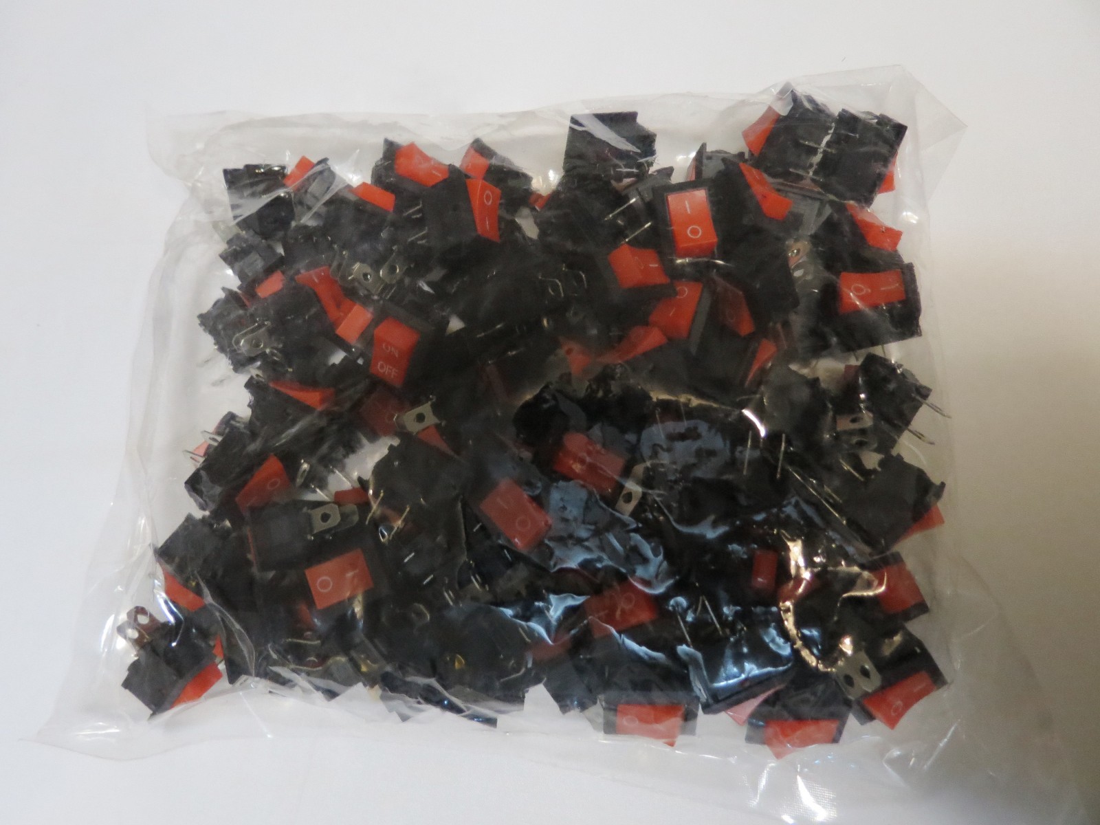 ROCKER SWITCH RED ON/OFF 2 PINS 12V DC 240V AC 100pcs