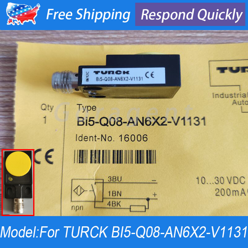 For Turck Bi5-Q08-AN6X2-V1131 Proximity Sensor Switch 10-30VDC 5mm NPN 3Pin