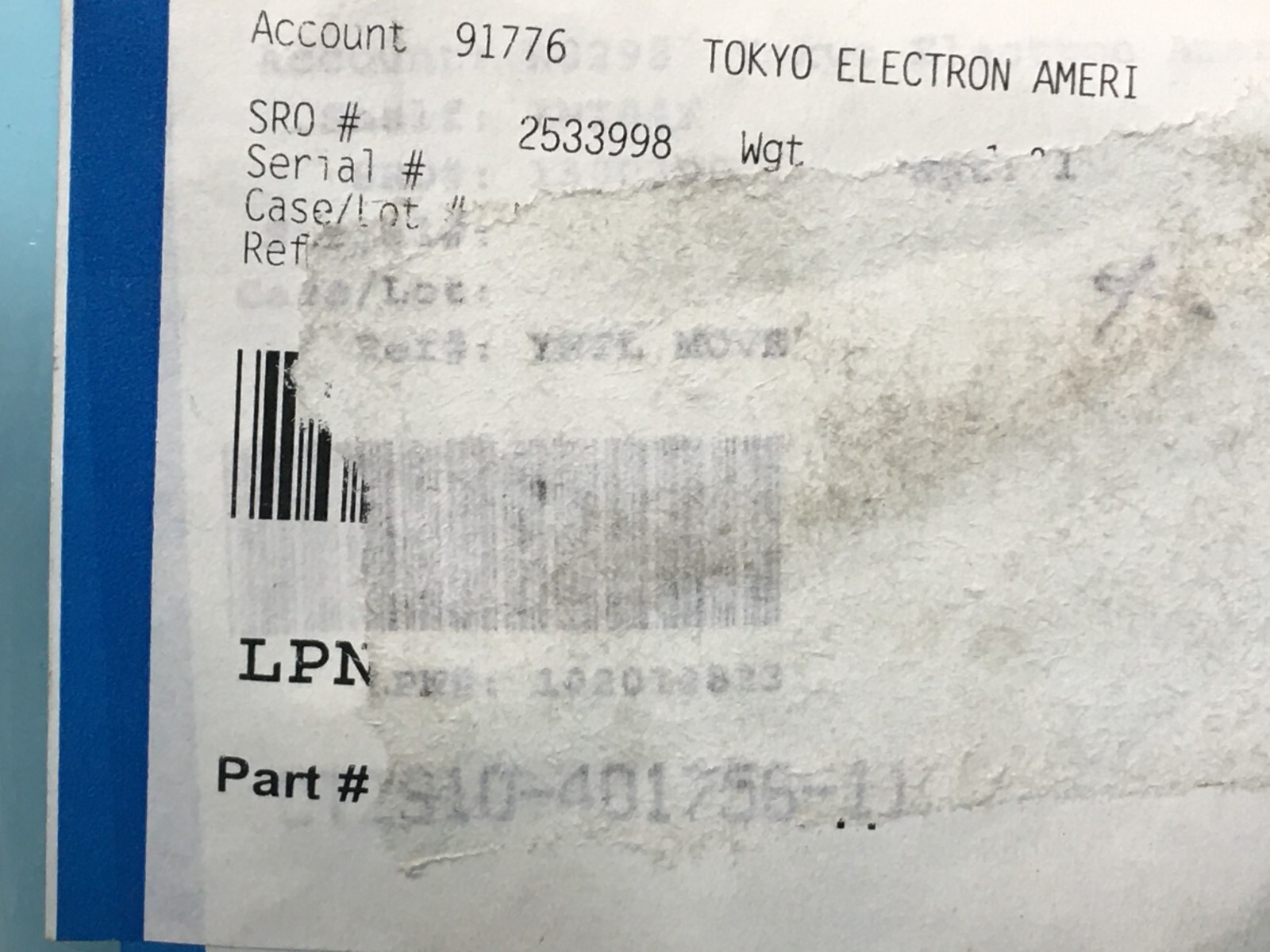 TOKYO ELECTRON TEL 2910-401756-11, 8″ WAFER BLOCK (PI), 155785