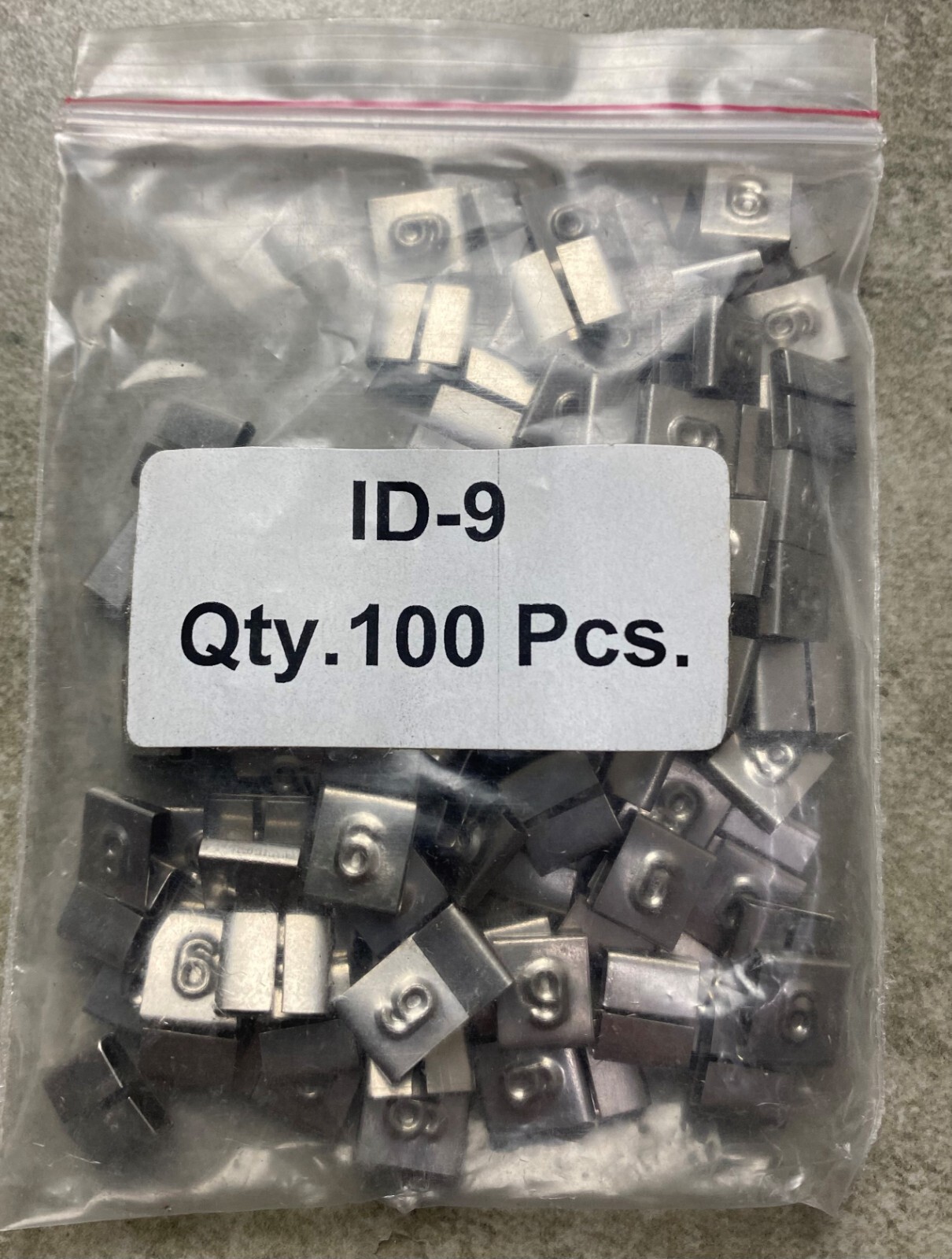 HAYATA ID-9, Stainless Steel Cable Marker 316SS, Symbol “9” , 100 Pc’s Pkt