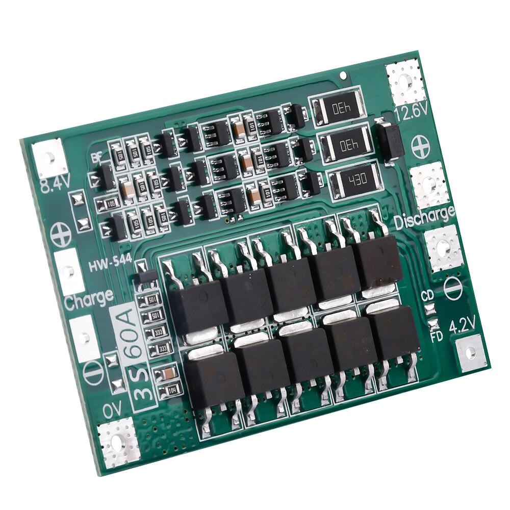 3S 13.6V 60A 18650 Li-ion Battery Charge PCB Protection Enhanced/Balanced Board