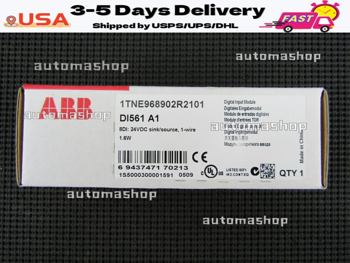ABB 1TNE968902R2101 Digital Input Module 8DI 24VDC 1-Wire 1.6W DI561 A1