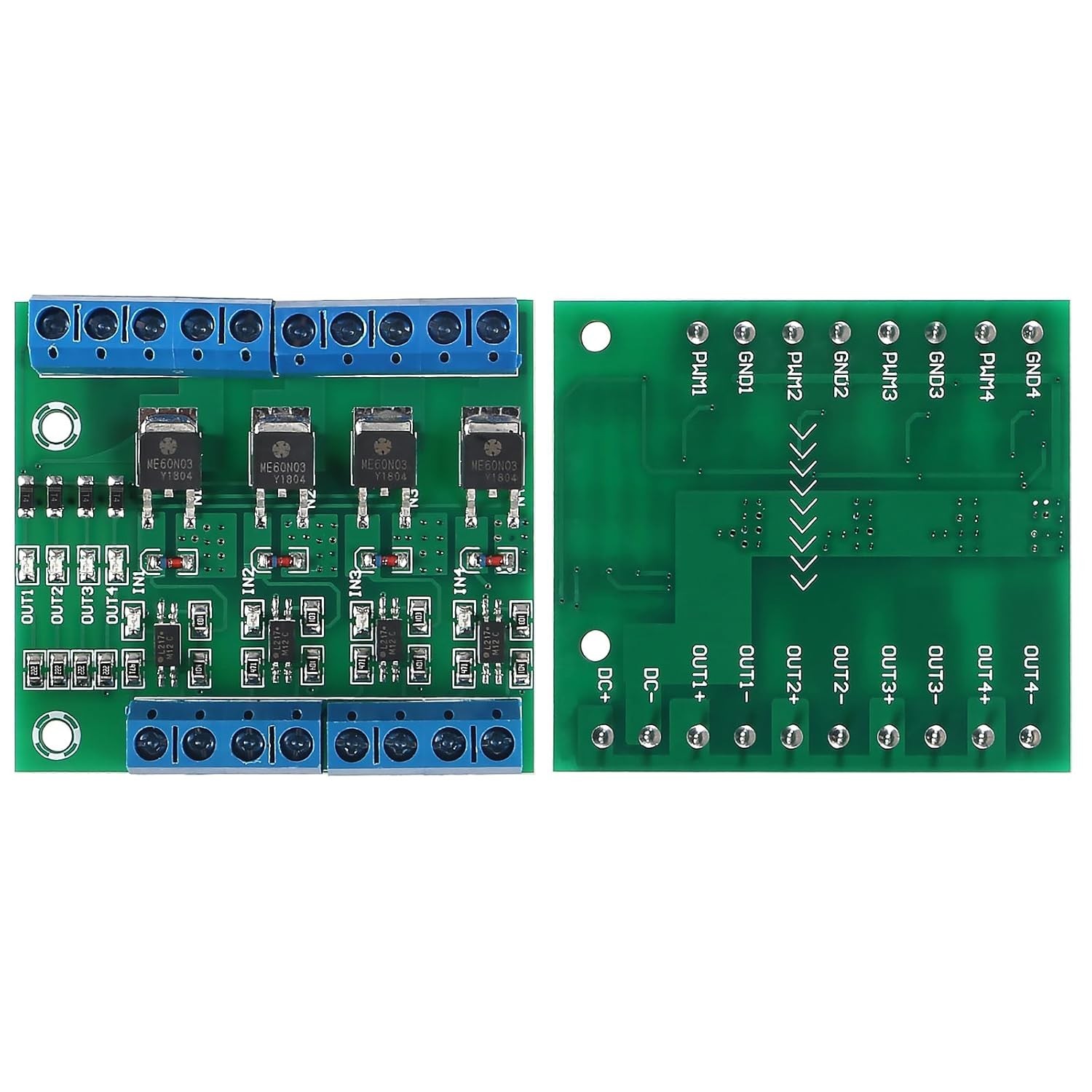 3pcs 4-Channel Circuit Board MOS FET PWM 3-20V to 3.7-27VDC 10A Driver Module
