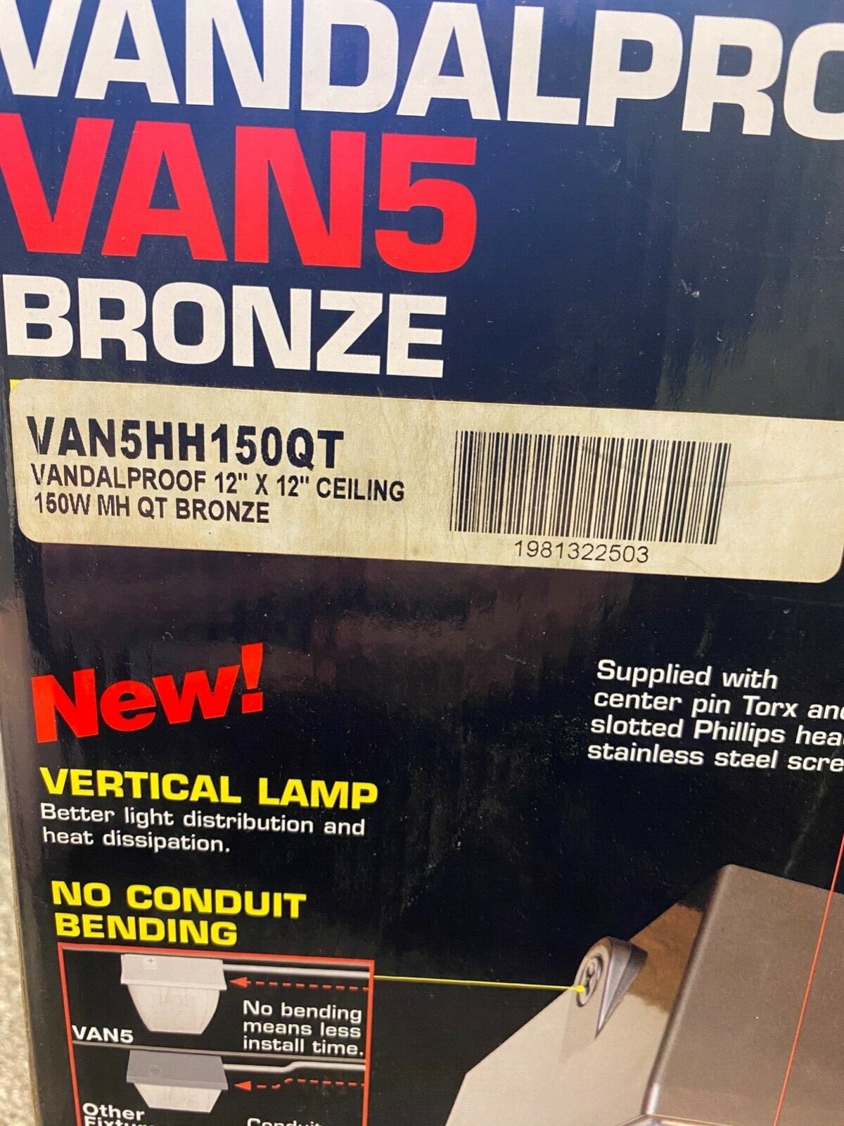 RAB vandalproof 12”x12” Bronze 150W Light