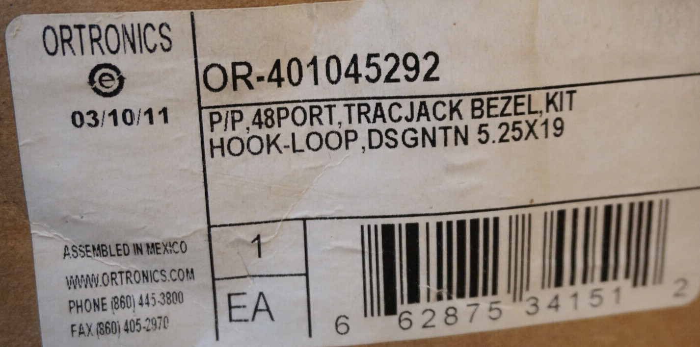 ORTRONICS 401045292 48-Port TracJack Patch Panel Kit