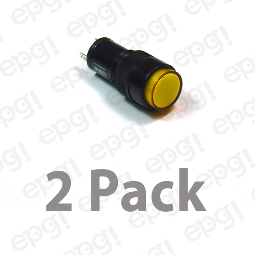 2 PACK – 12mm ROUND LED PANEL MOUNT LAMP – AMBER LENS 3VDC-12VDC #NN12COR