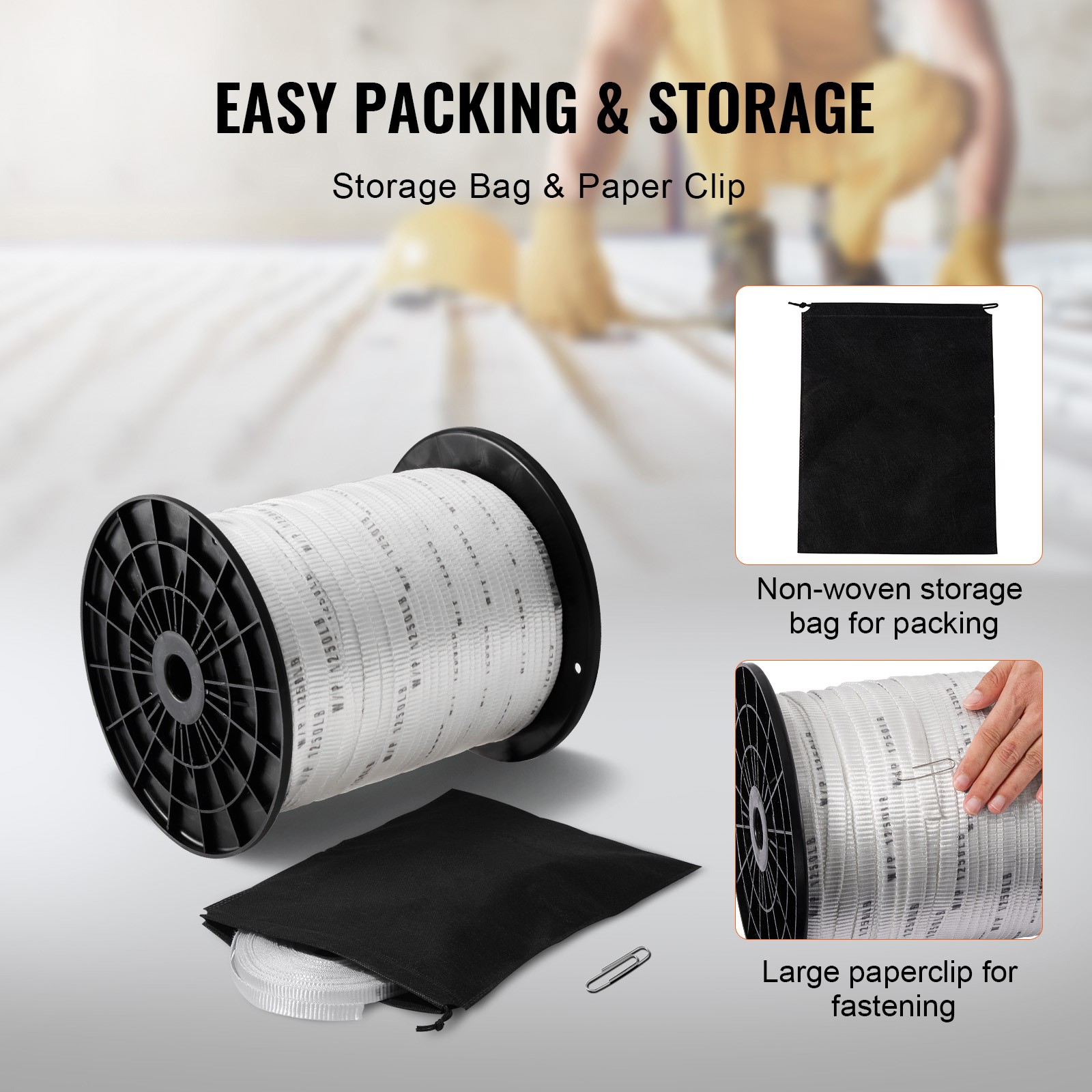 VEVOR Polyester Pulling Tape Mule Tape 1/2″ x 1053′ 1250 lbf Tensile Capacity
