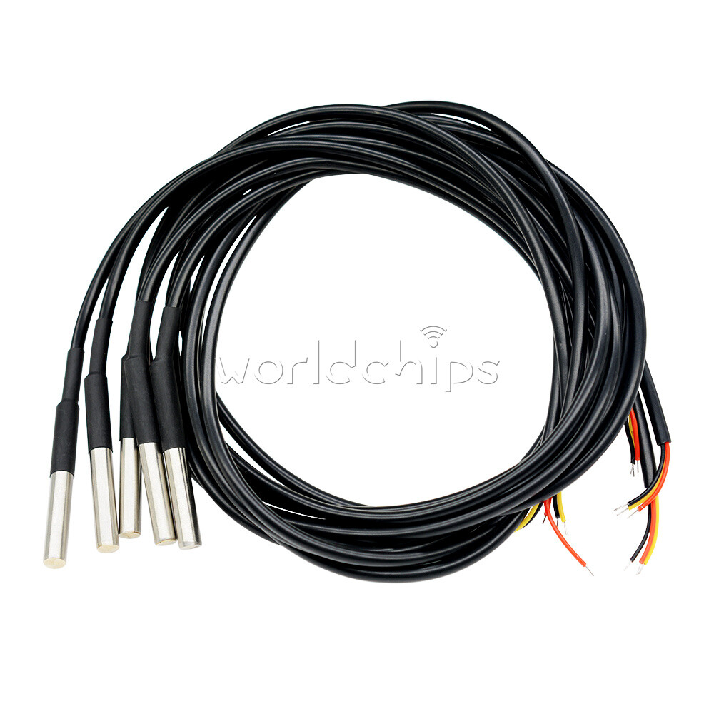 20x 1M DS18B20 Waterproof Digital Humidity Sensor Probe Thermistor Cable NTC