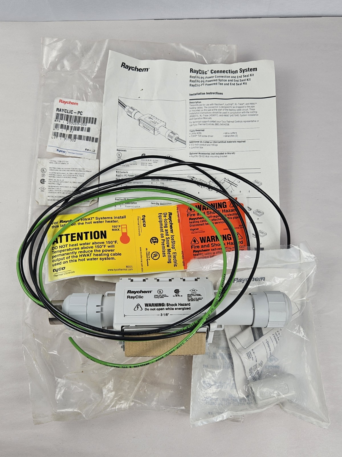 Raychem Rayclic-PC 233053-000 Power Connection Kit w/ End Seal Incomplete
