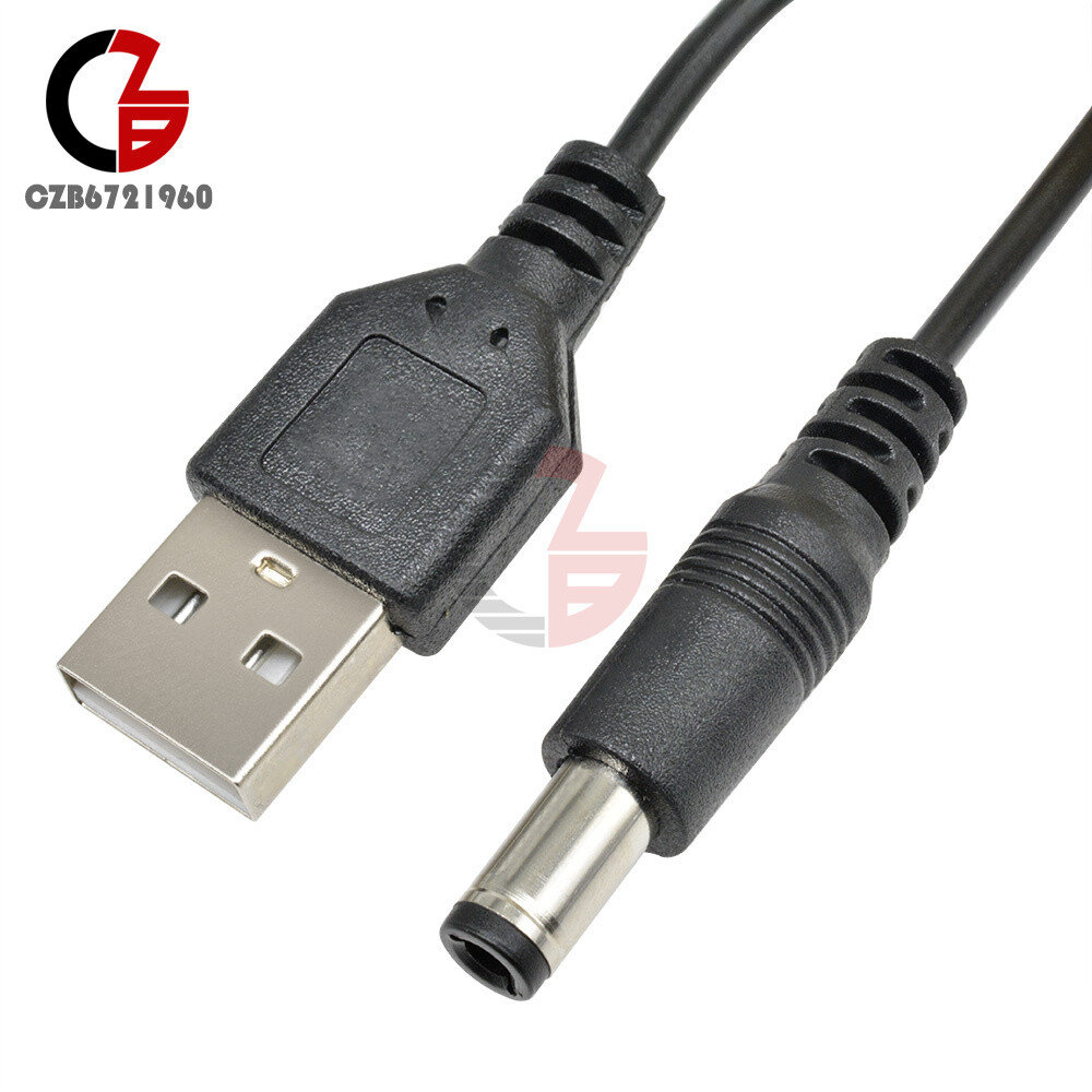 10PCS USB 2.0 Male A To DC 5.5mm x 2.1mm Plug DC Power Supply Cord Socket Cable