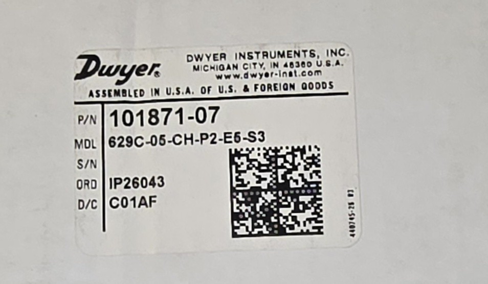 DWYER 629C-05-CH-P2-E5-S3 Differential Pressure Transducer- FREE SHIPPING!!!