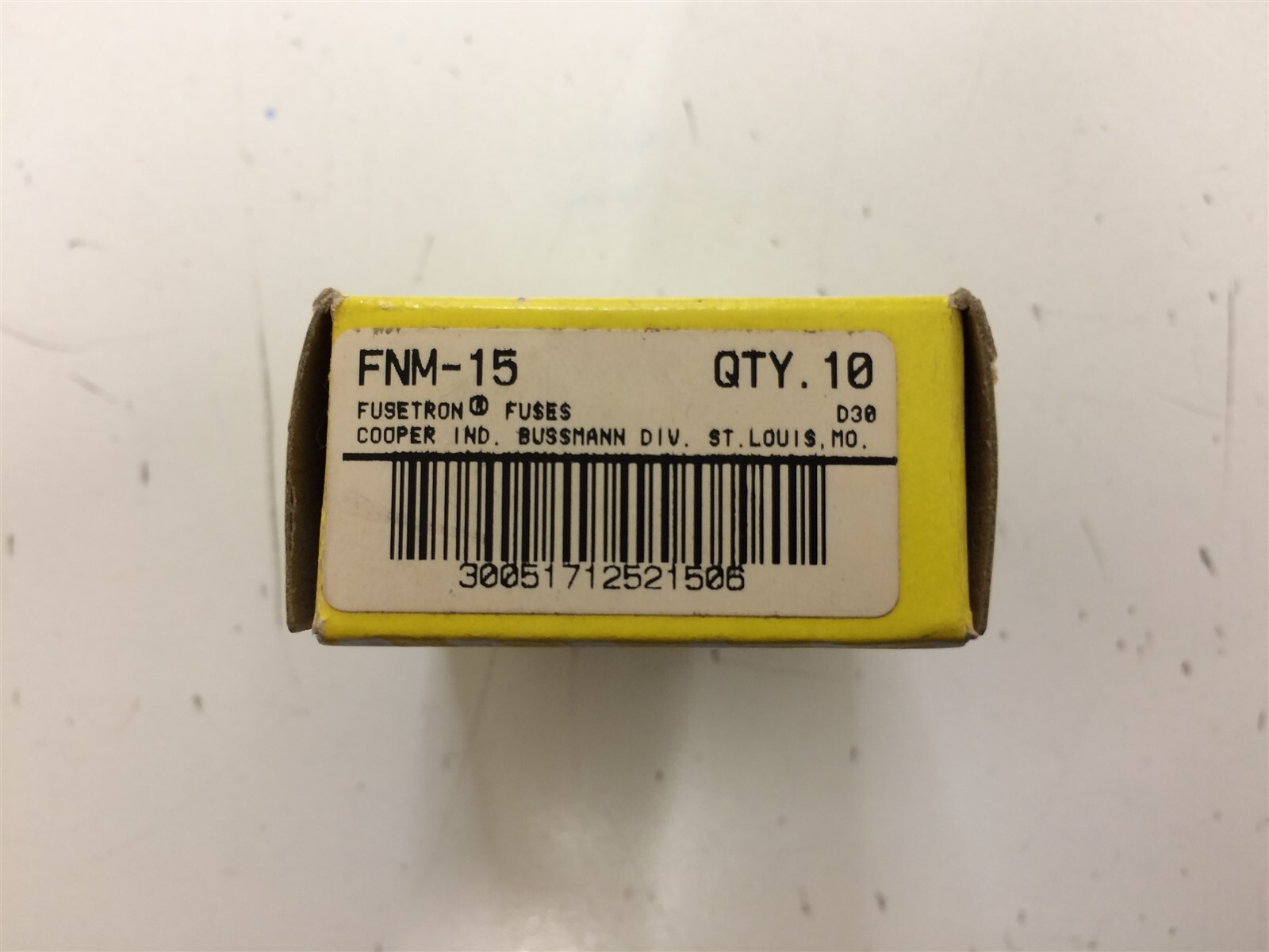 FNM-15 EATON FNM15 FUSE CARTRIDGE 15A 250VAC 5AG 1 UNIT