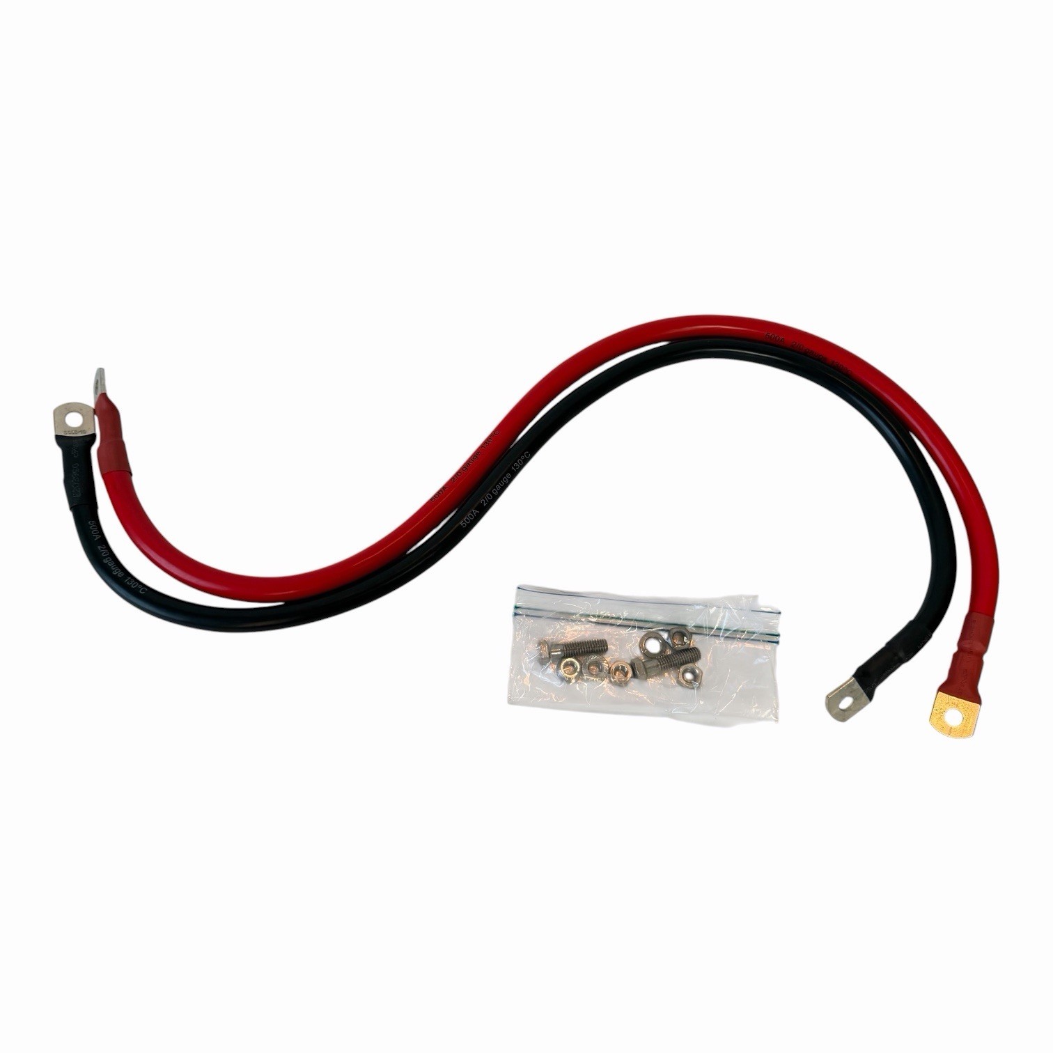 Pair JUPITER 500A 2/0 AWG Inverter 3′ Cable Set – New Without Box