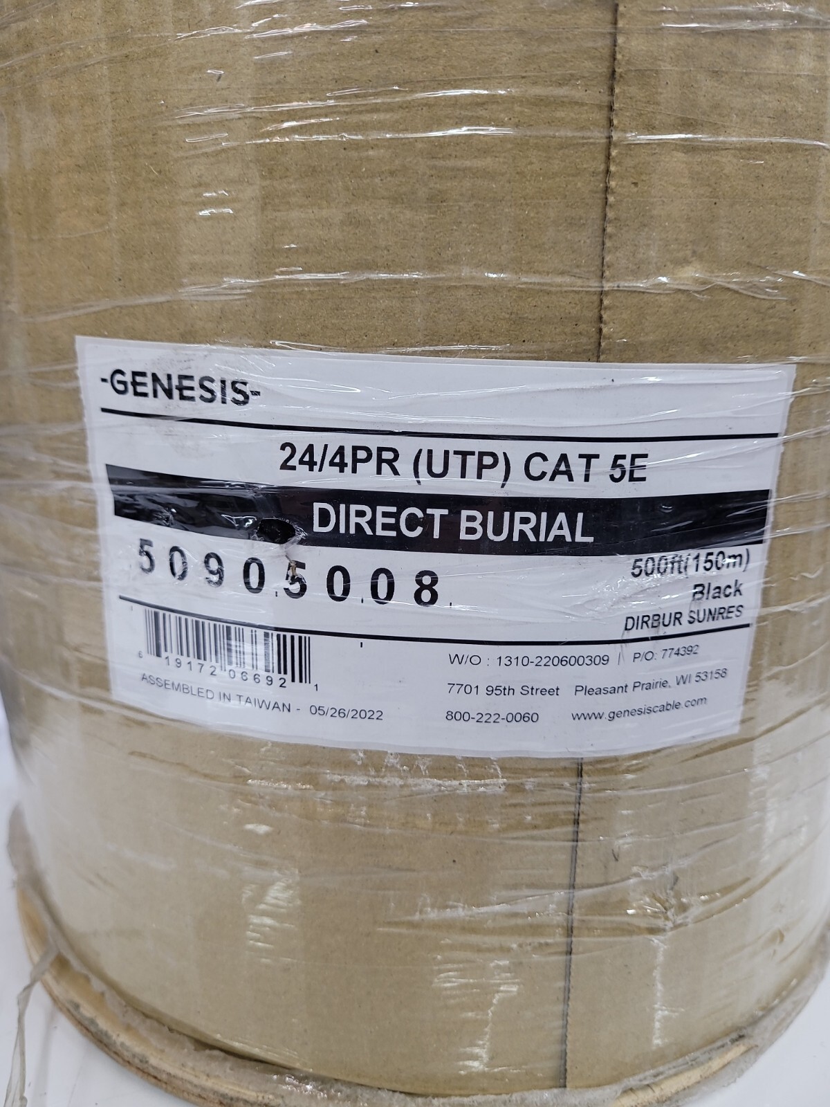 Honeywell Genesis 50905008 24/4 C5E Underground Comm Cable 500′ Roll New