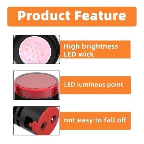12V 24V 110V 20mA LED Indicator Light 22mm 7/8 Inch Green Yellow Red Blue White