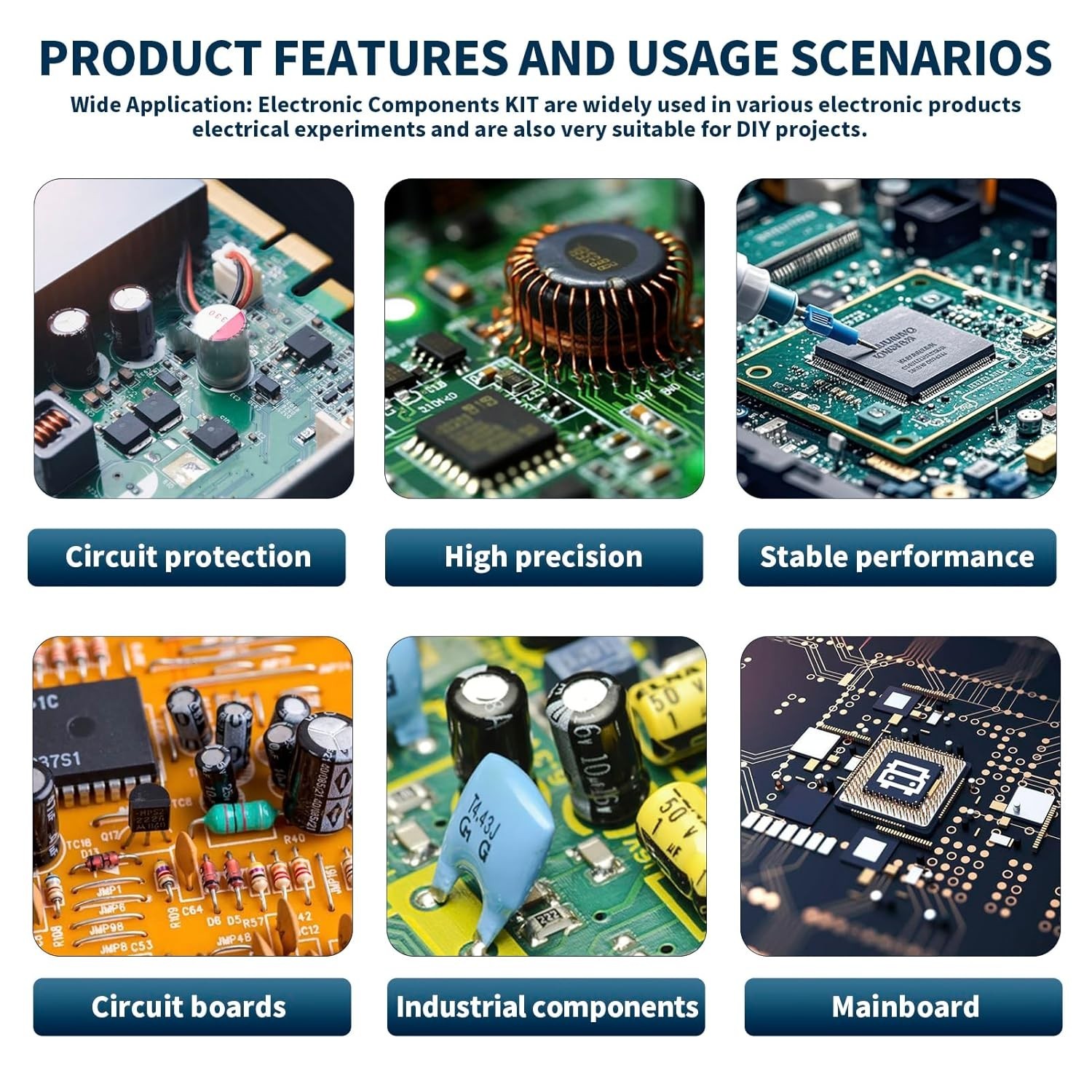 1910Pcs Electronic Components Kit for DIY Projects with Resistors and Capacitors