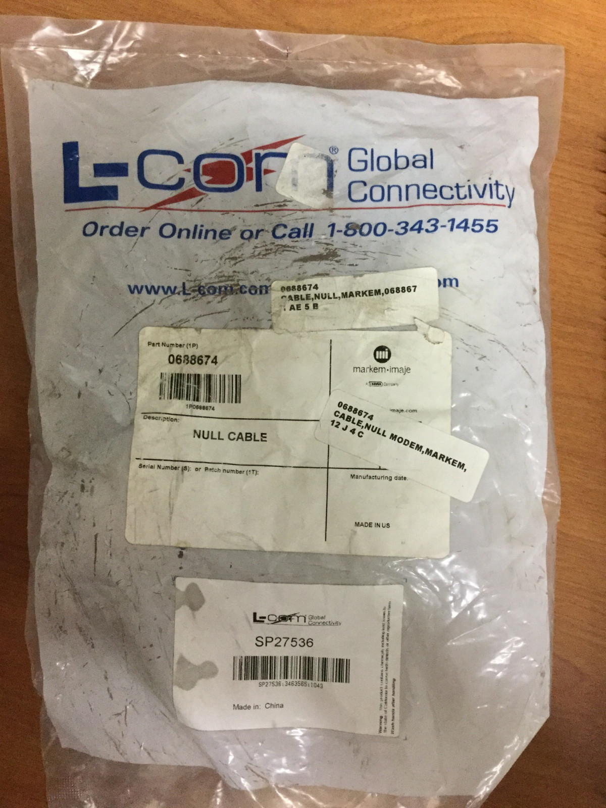 L-Com Null Cable 0688674 New
