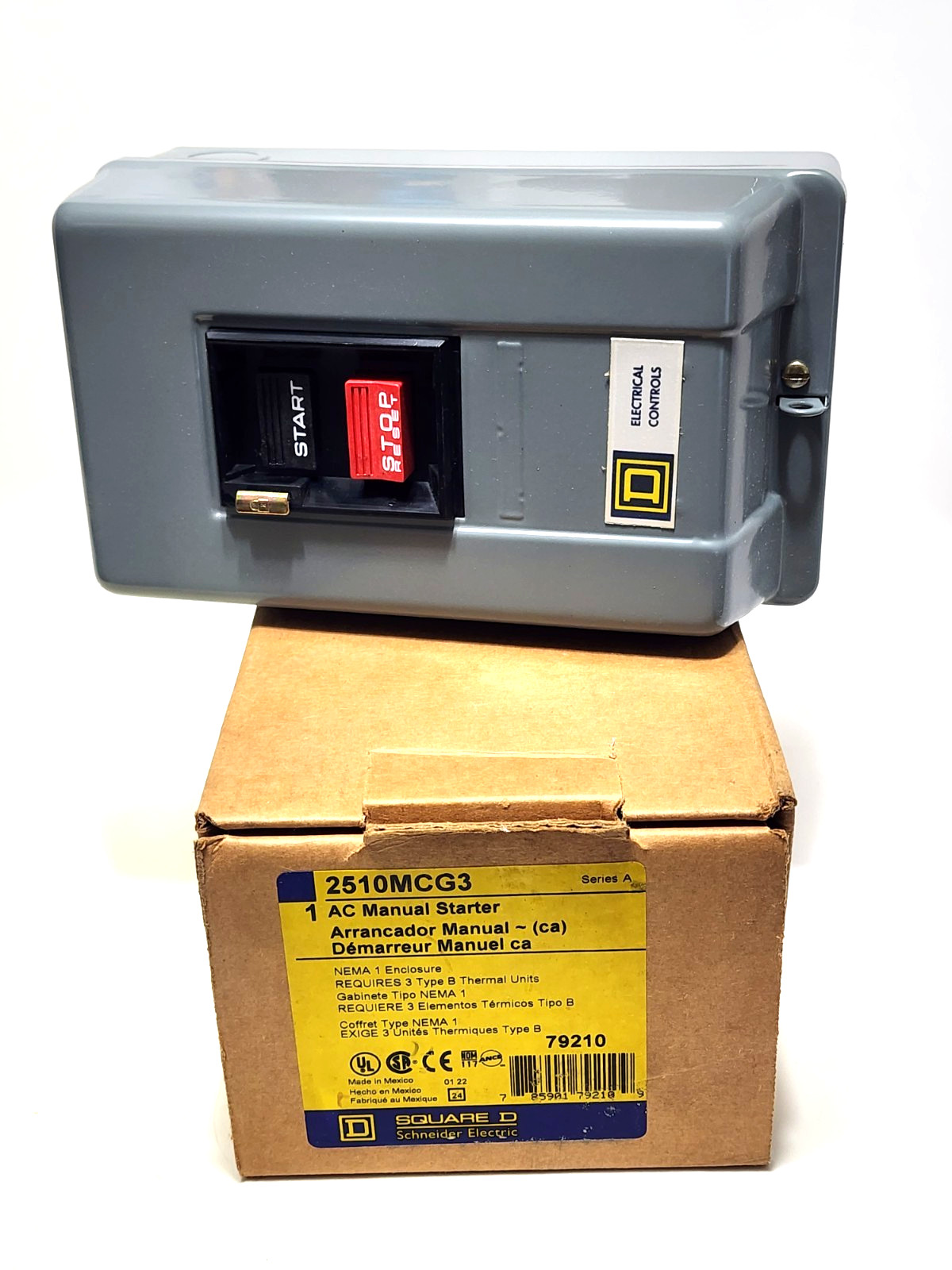 Square D 2510MCG3 Manual Starter, 3 Pole, 10Hp At 380/575Vac, 3 Phase