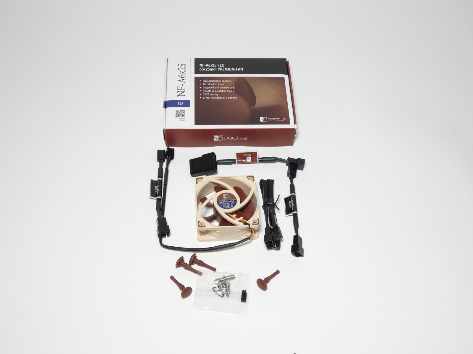 Noctua NF-A6X25 Premium Quiet Fan 60 x 60 x 25mm – NEW Surplus!