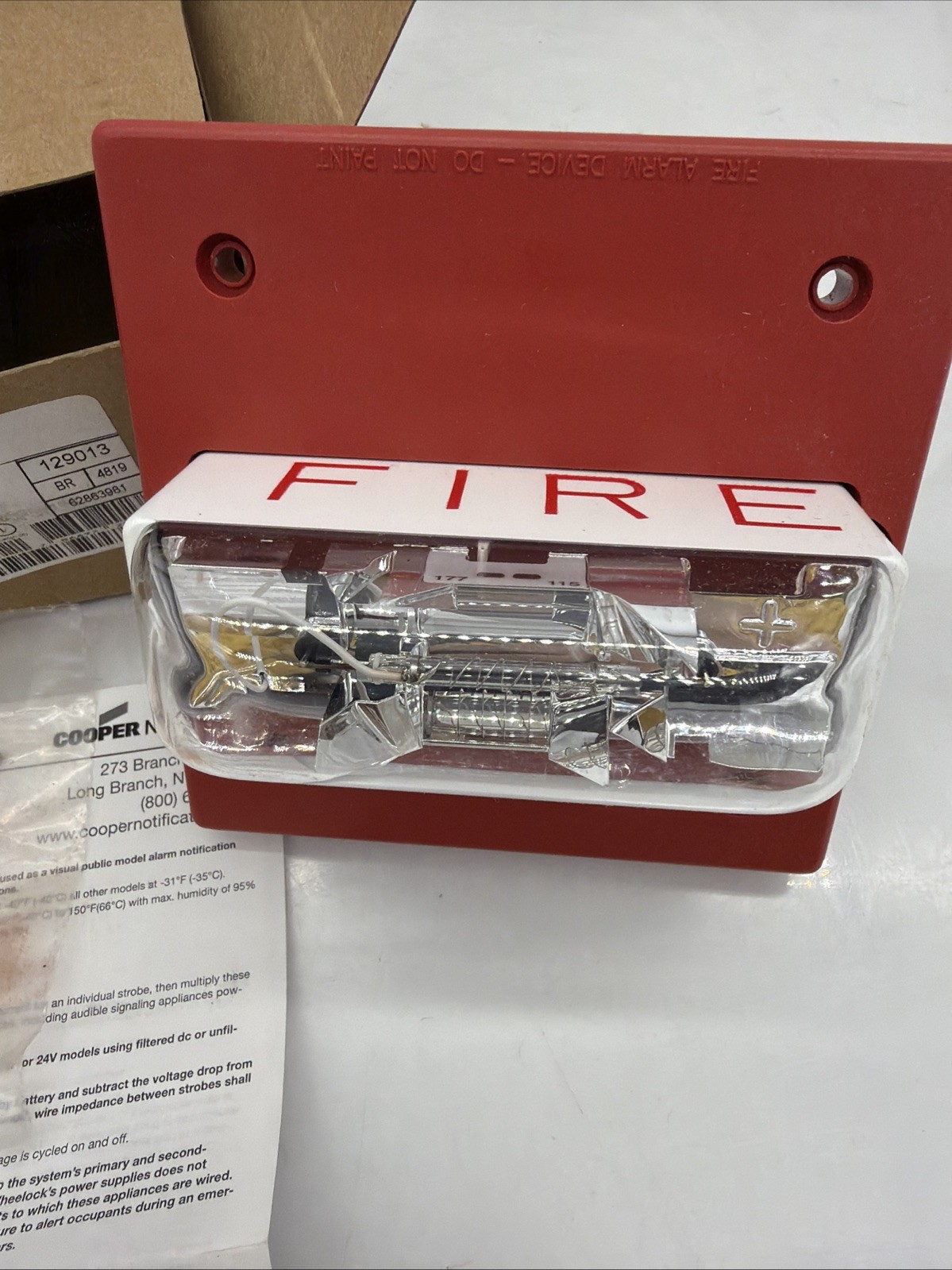 Cooper Eaton RSSWP-2475W-FR Wheelock Weatherproof Red Fire Strobe Wall Mount …