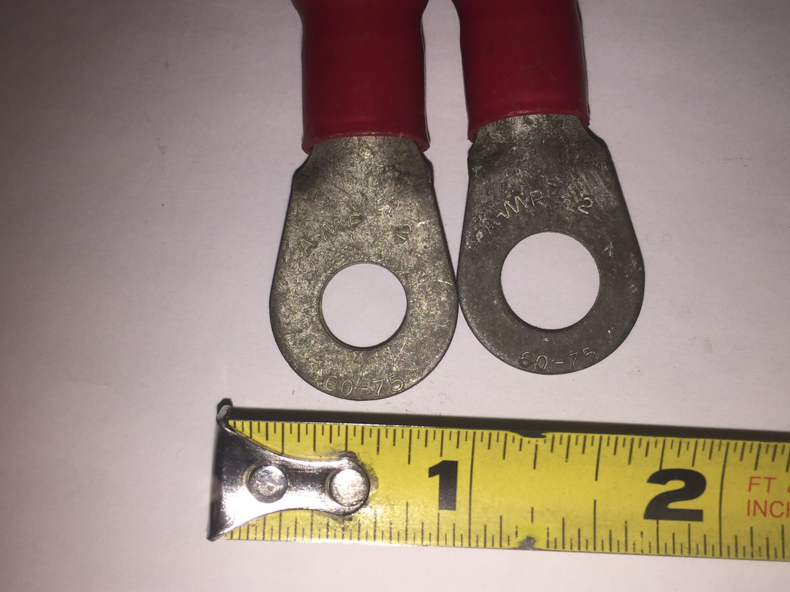 (Pack Of 2) 30 AMP 2w 60-75 1/4″ Lug Ring Tongue Terminals Red