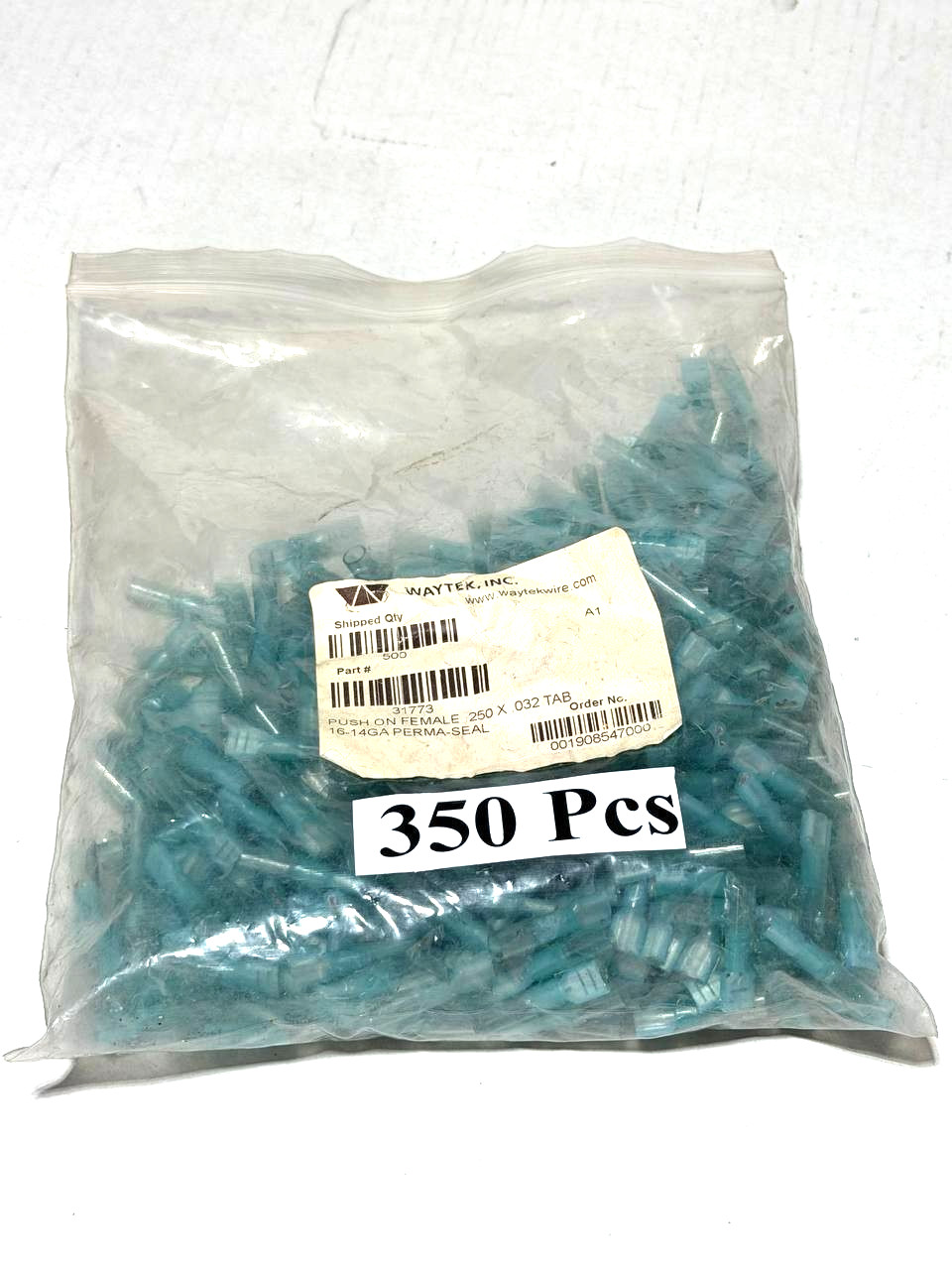350 Pcs Push on Female .250 x .032 TAB 16-14GA Perma Seal Connector