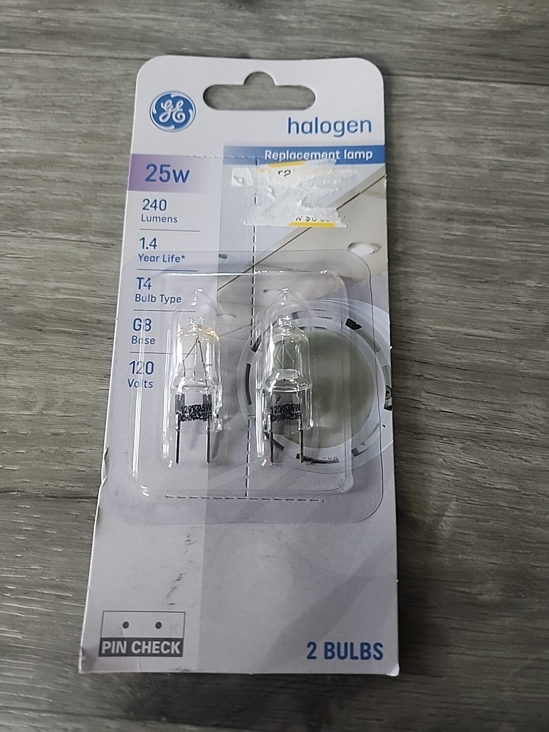GE 25-Watt T4 Quartz Halogen Light Bulbs 2-Pk 240 Lumens 84886