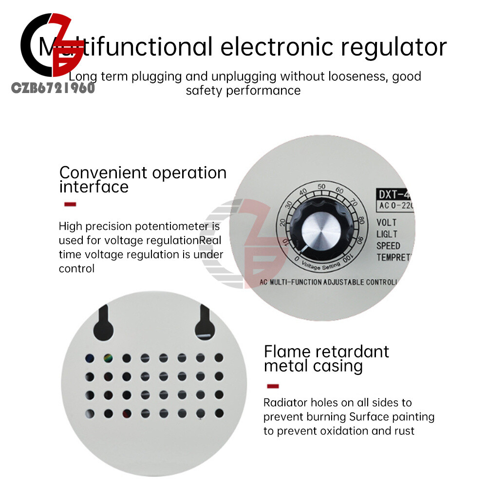 110V 4000W Adjustable Voltage Regulator Dimming SCR Temperature Speed Controller