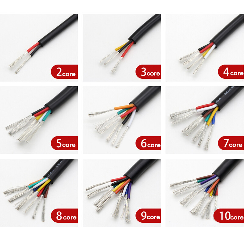16-30 AWG Multi Core PVC Cable 2/3/4/5/6/7/8/9/10 Core Signal Power Data Wire