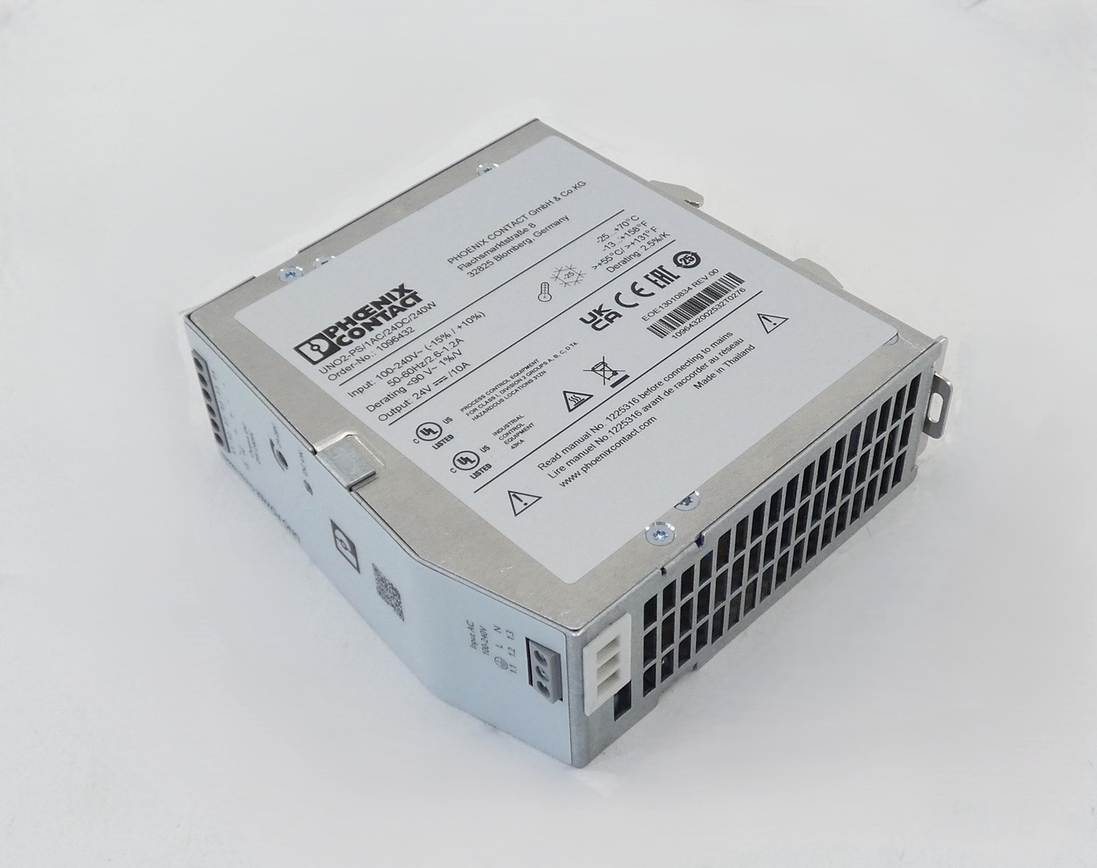 Phoenix Contact 1096432 UNO2-PS/1AC/24DC/240W Power Supply 24VDC 240W 50/60Hz…
