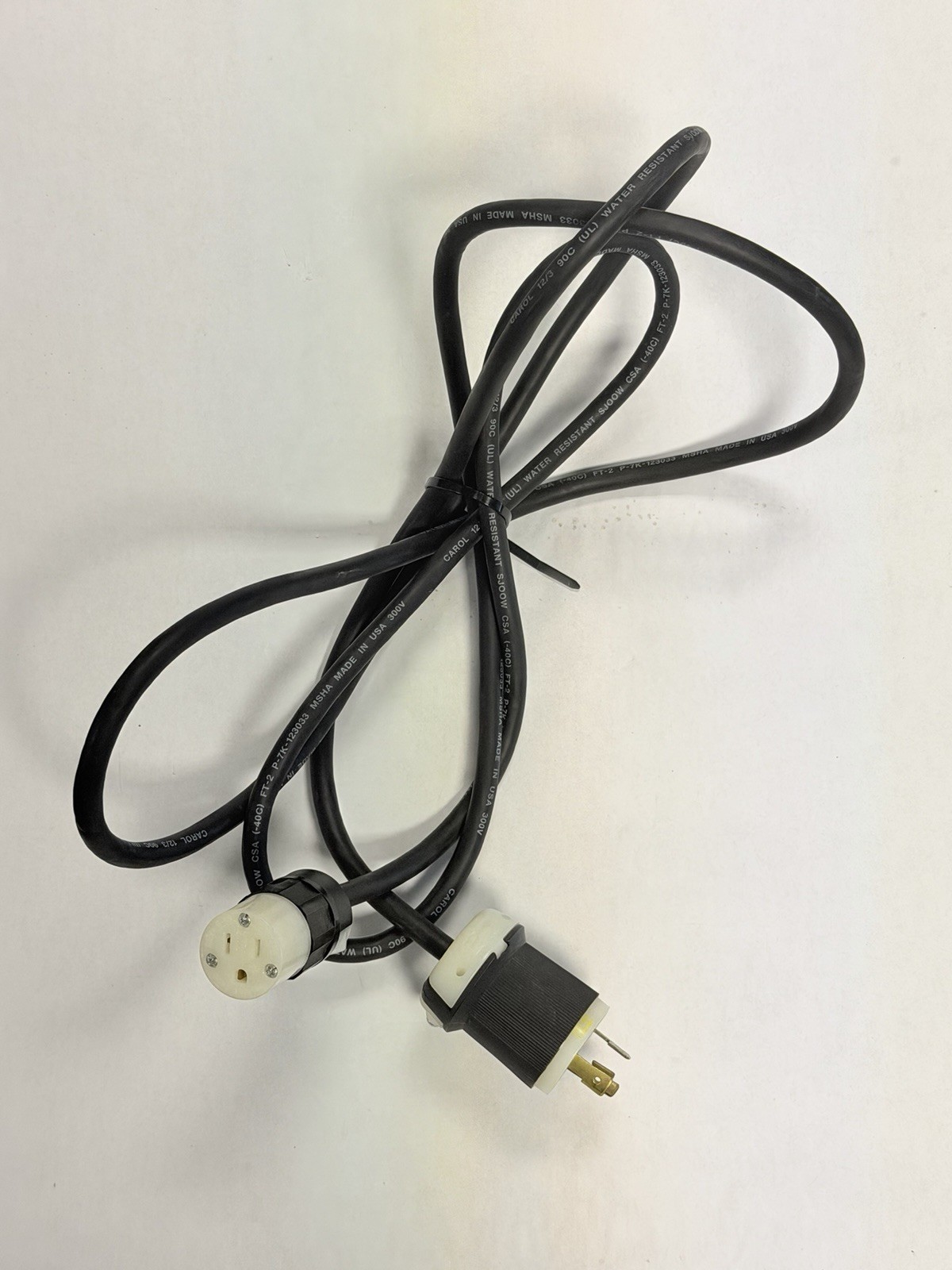 116’’ CAROL 12/3 90C FT-2 P-7K 123033-MSHA 300V W/ Hubbell Nema 125V 20A 5-15A