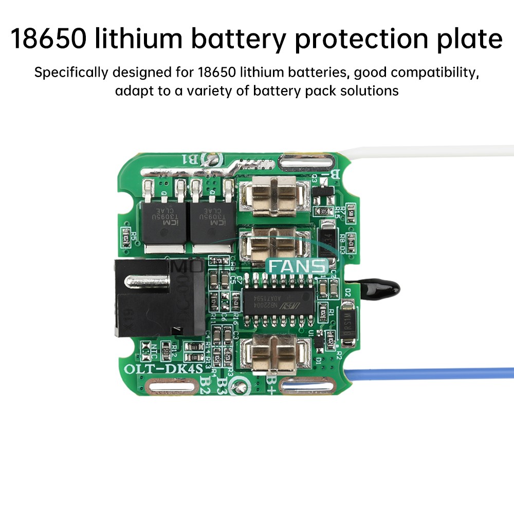 4S 16.8V 30A 18650 Li-ion Battery Protection Board BMS Dual MOS for Power Tools