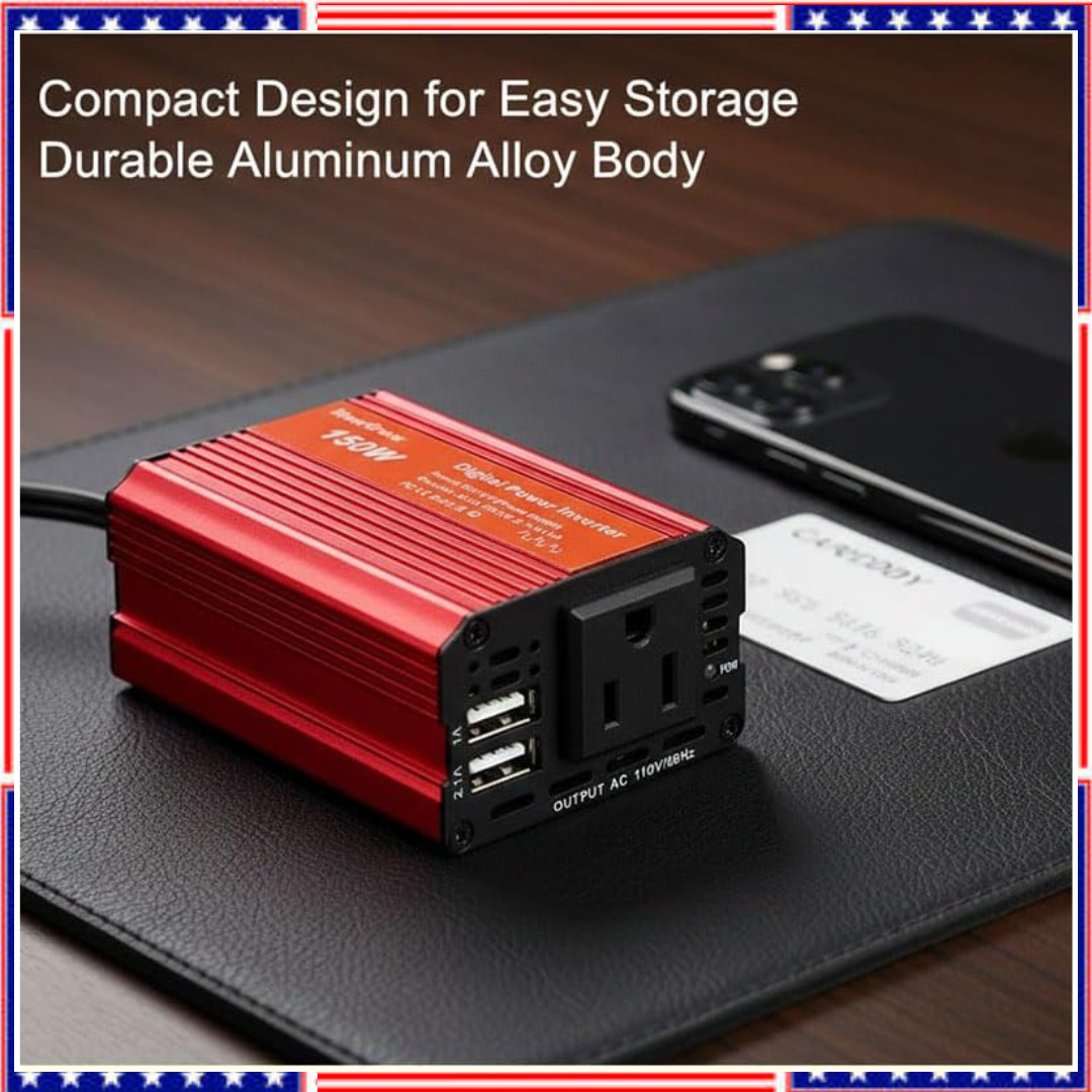 Inversor Para Carro Auto Coche 150 Watt Convertidor De Corriente 12V a 110V