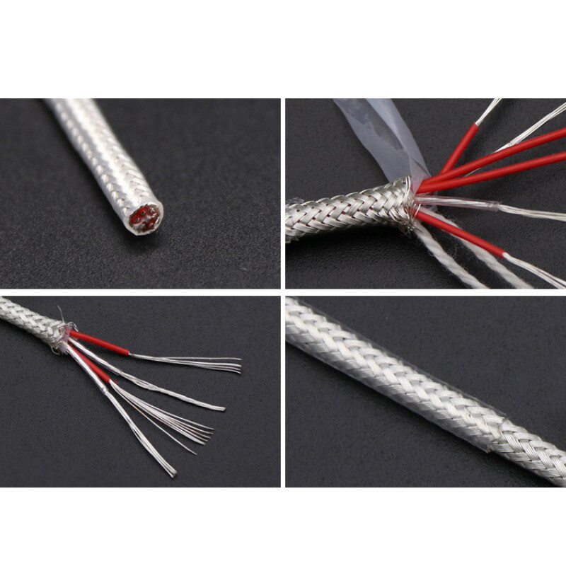 Shielded Signal Cable PT100 Compensation Wire PTFE Silvered Copper 2/3/4/6 Core