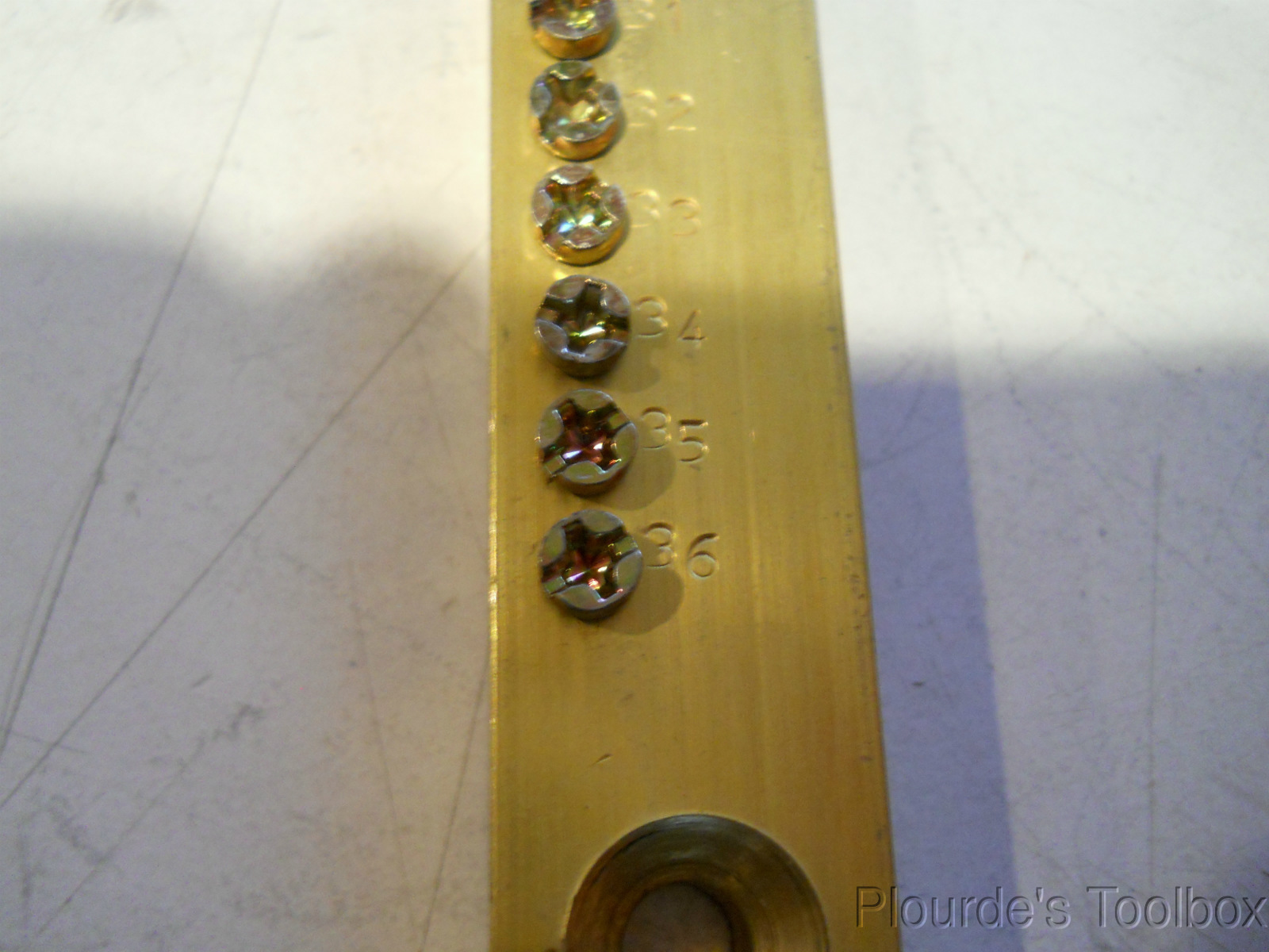 New Brass 36 Hole (Tunnel) Earth Neutral Ground Bar, 1 Screw, 165 Amp, 5mm Hole