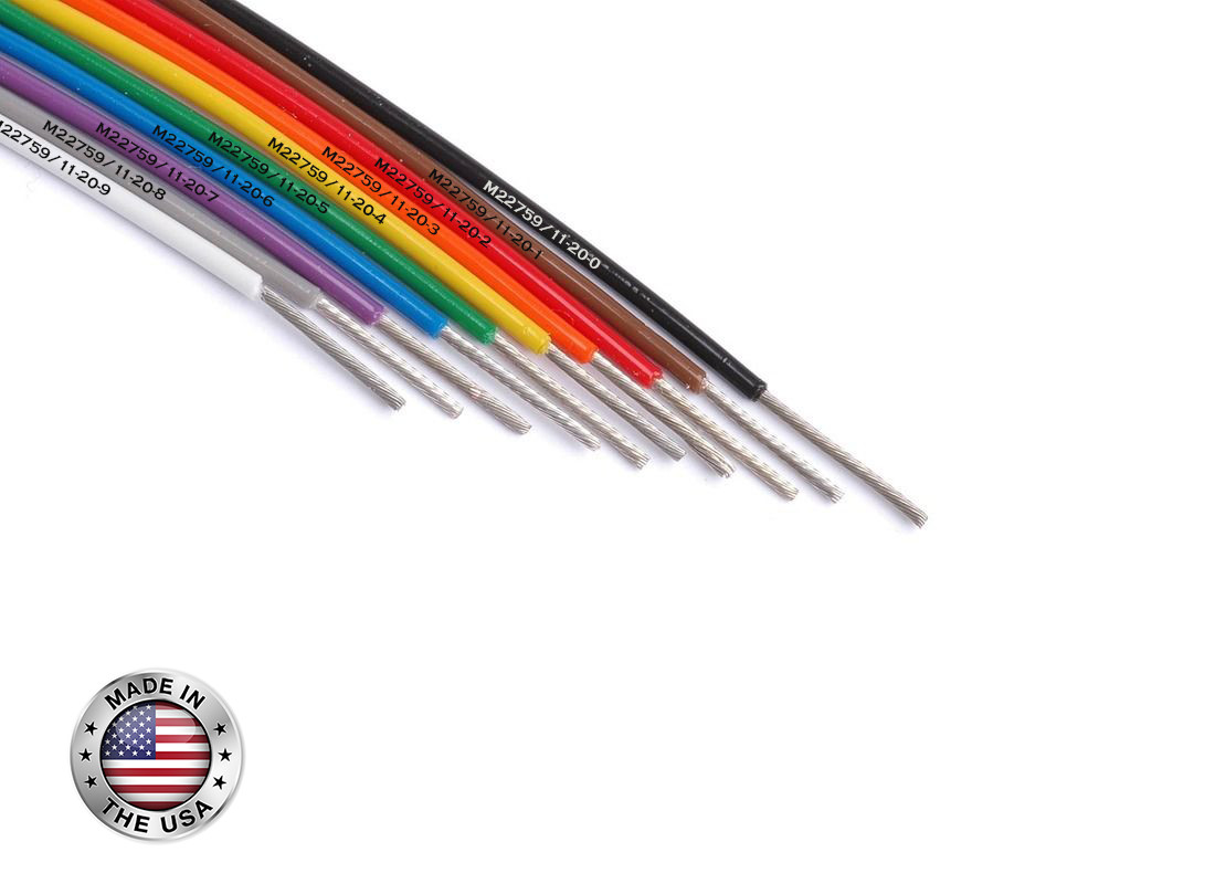 M22759/11 Mil-Spec Silver-Plated Super Hi-Temp 200°C stranded wire