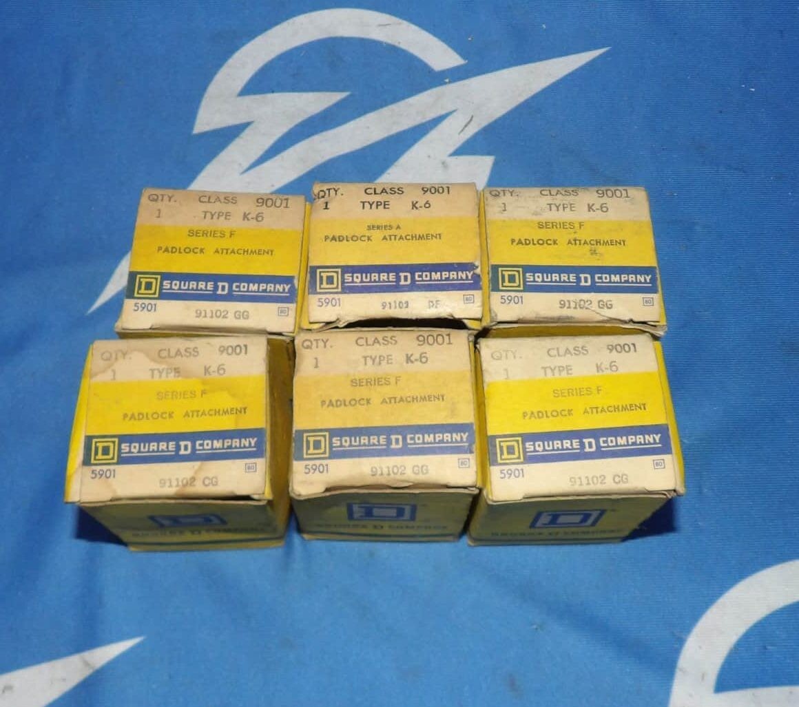 Lot of 6 NIB Square D 9001 K-6 Padlock Attachments + 1 Year Warranty