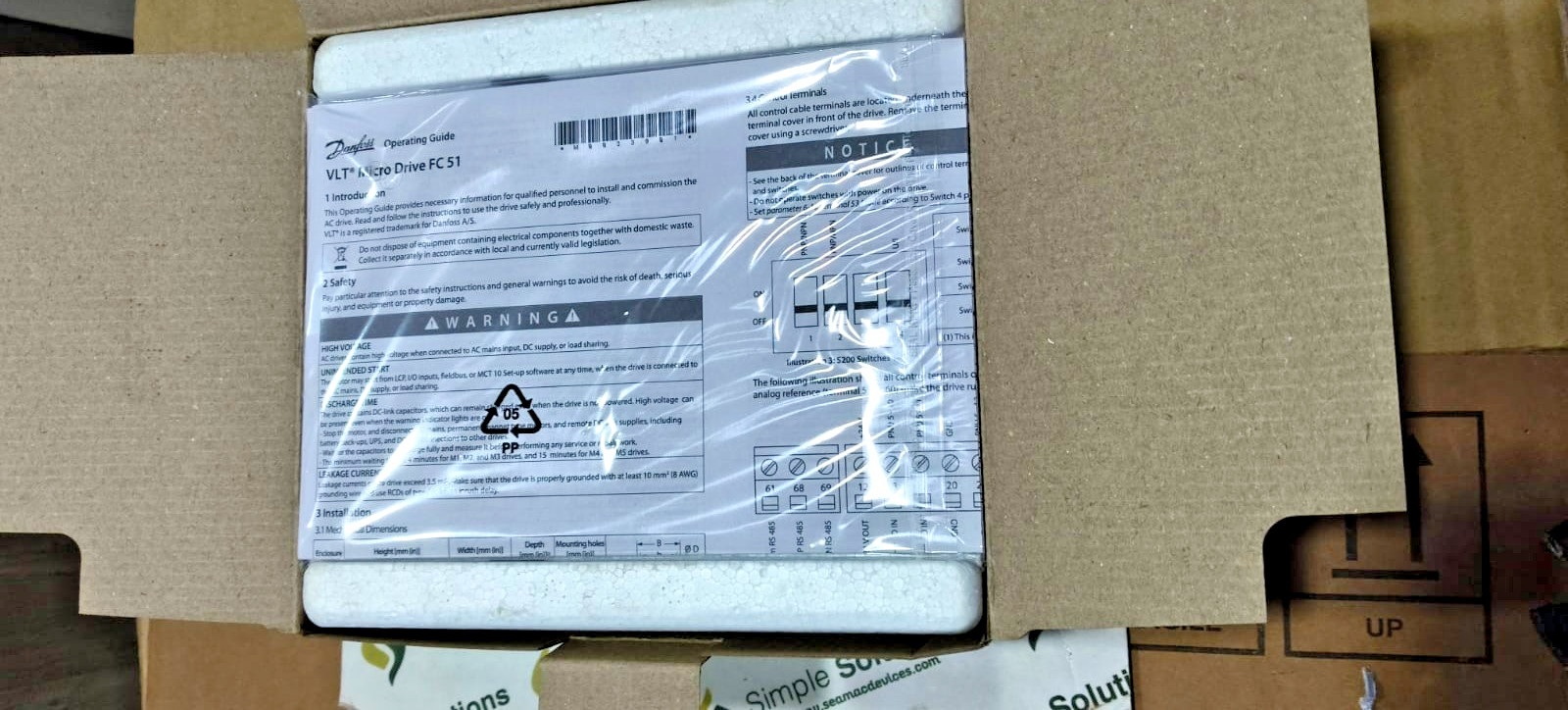 1PC- Danfoss 132F0018 FC-051PK75T4E20H3XXCXXXSXXX VLT® Micro Drive- New