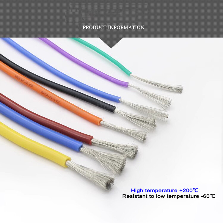 Extra Soft Flexible Silicone Wire Cable 0.08mm Tinned Copper 2/4/6/7/8/10~30 AWG